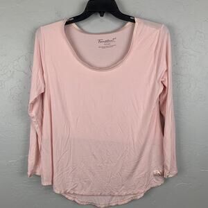 Faceplant Dreamwear Pajama Set Womens Large Top Medium Capri Pants Pink Bamboo